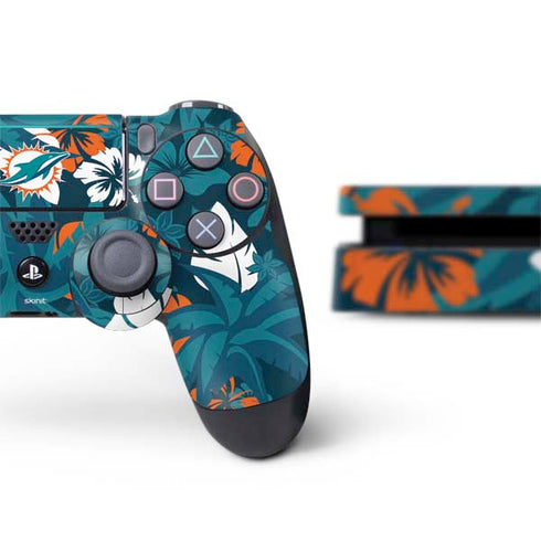 NFL Miami Dolphins Tropical Print PS4 Slim Bundle Skin